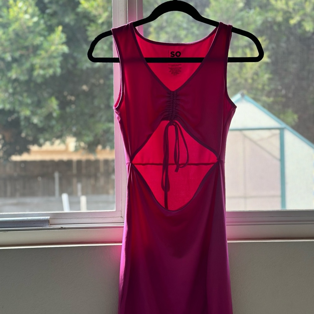SO Fuchsia Cutout Dress